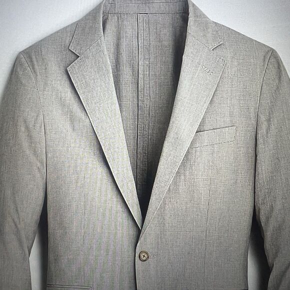 J Crew Ludlow 44R Slim fit tan Windowpane Japan cotton Blazer Jacket AH936 NWT - Picture 2 of 16
